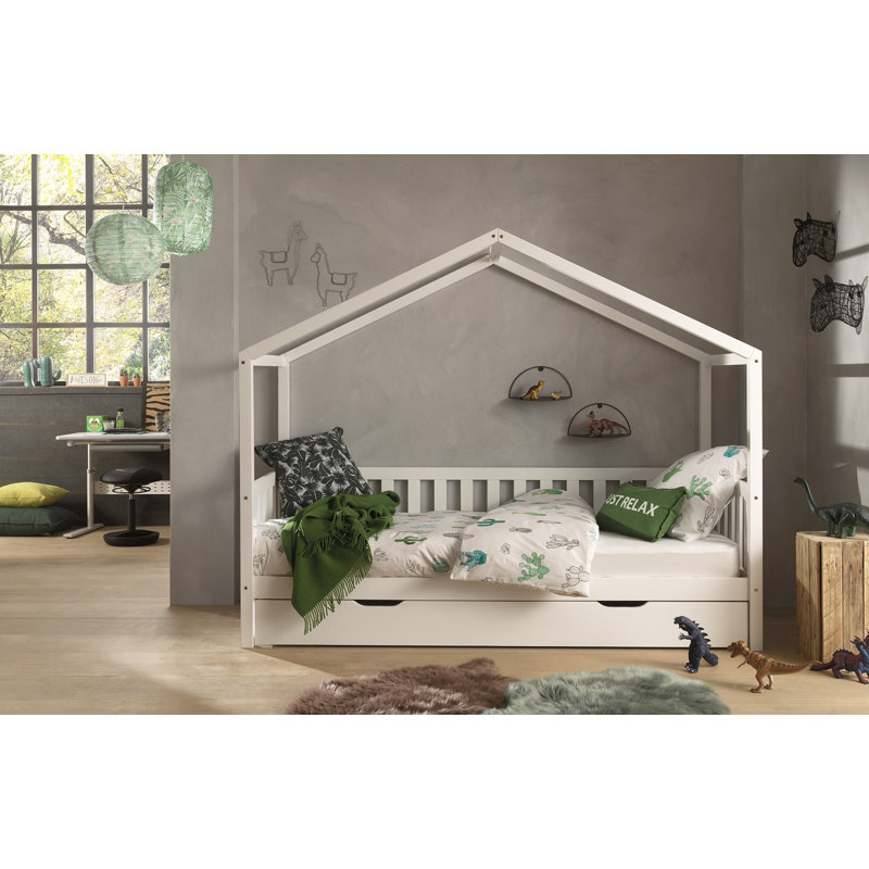 Dallas European Single (90 x 200cm) House Bed, White