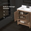 Meuble-lavabo simple OVE Vegas de 76 cm (30 po) en noyer épicé, comptoir en pierre reconstituée blanc tourterelle, quincaillerie noire mate-136318959