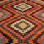 Hand Knotted Wool Geometric Area Rug in Orange/Red