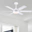 Ventilateur de plafond blanc 46 pouces à 6 pales avec lumières, télécommande, moteur à courant continu silencieux à intensité variable, 3 couleurs, 6 vitesses, moderne pour le salon-146014493-146014480