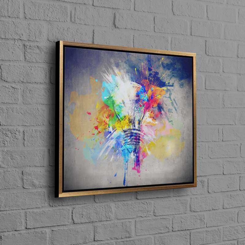 Print on Canvas, Framed Print without Mat, Gold, 30 cm H x 30 cm W