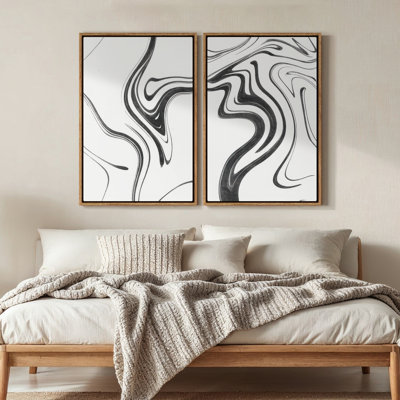 Art mural encadré sur toile, rétro muraux abstraits pour chambre à coucher
