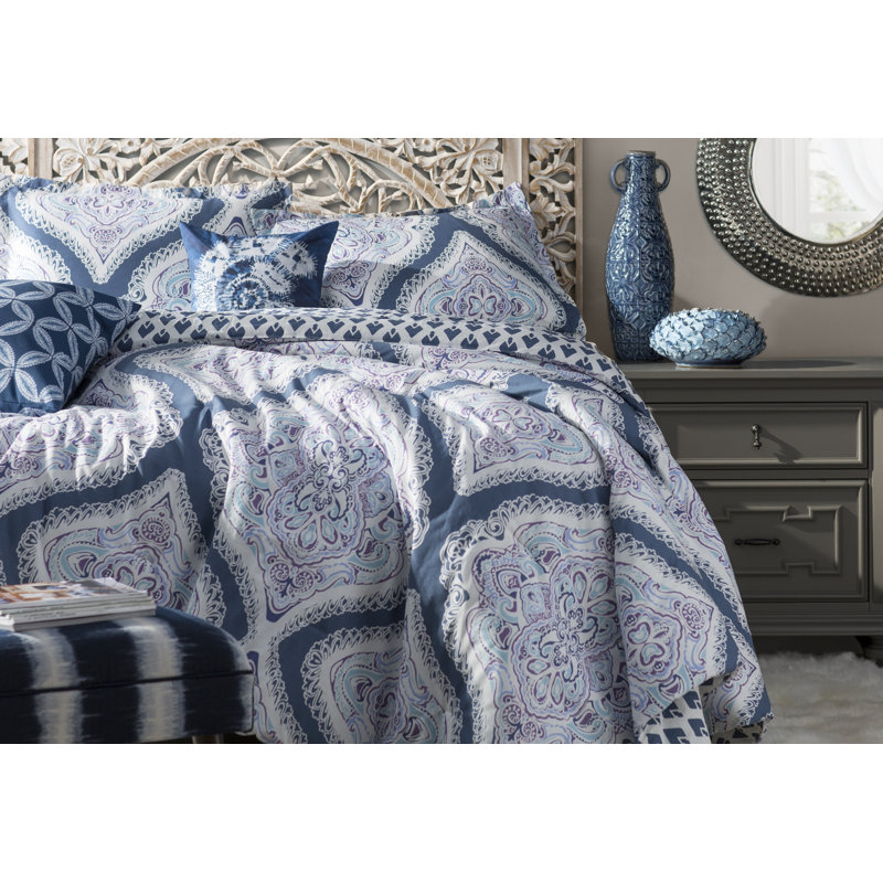 Housse de coussin carrée extérieure/insert, H 16 po x l 16 po, Bleu