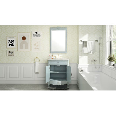 26'' Single Bathroom Vanity with Marble Top