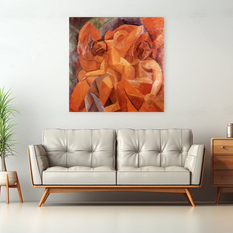 «Three Women Abstract Classic Modern», reproduction d'art murale, H 48 po x l 48 po