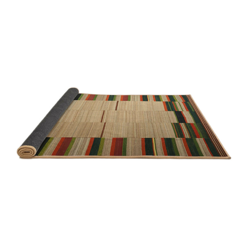 Tapis bleu foncé/gris foncé contemporain, Rond 8 pi
