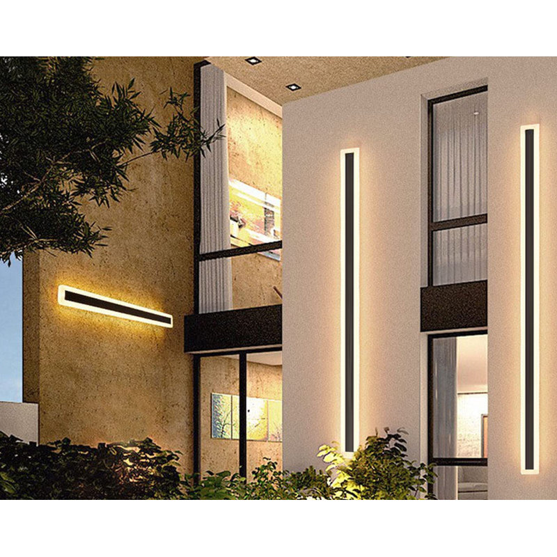 Curtisa Outdoor Modern Rectangular Acrylic Wall Light Led Sconce Fixture