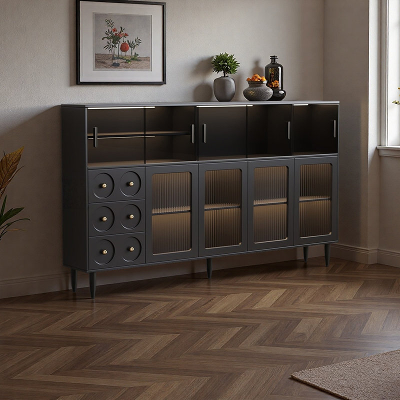 Mid ancient style sideboard cabinet, 45.19" H x 80" W x 11.81" D