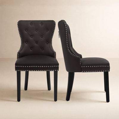 PU Leather Dining Chairs with Pull Ring