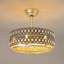 Ventilateur de plafond en cristal 20 "avec lumières et télécommande, réglable en hauteur pour le salon de la chambre à coucher-133683195-135789978