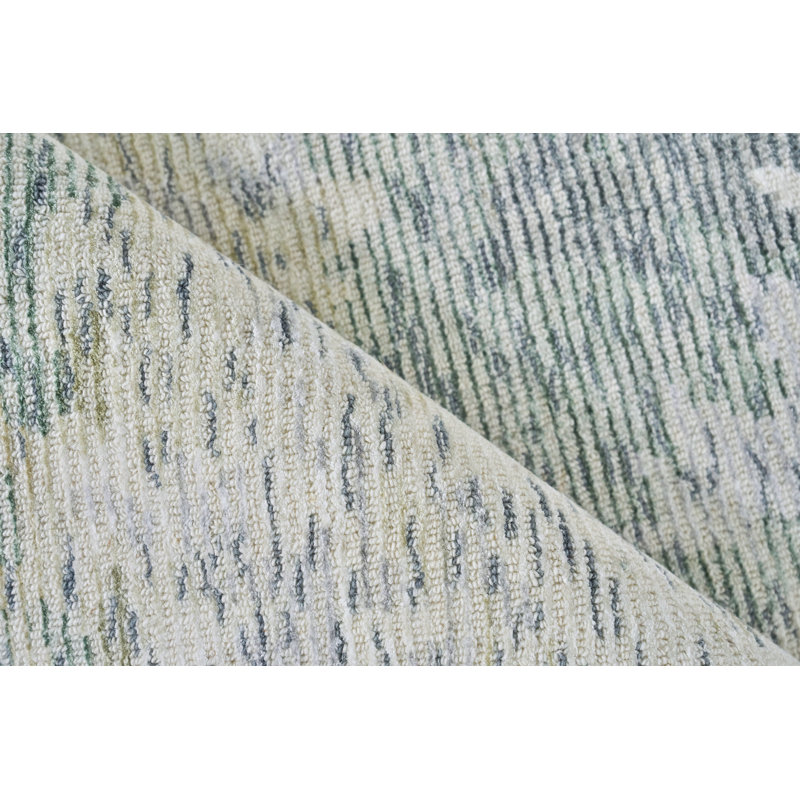Abstract Area Rug in Green, Rectangle 10' x 14'