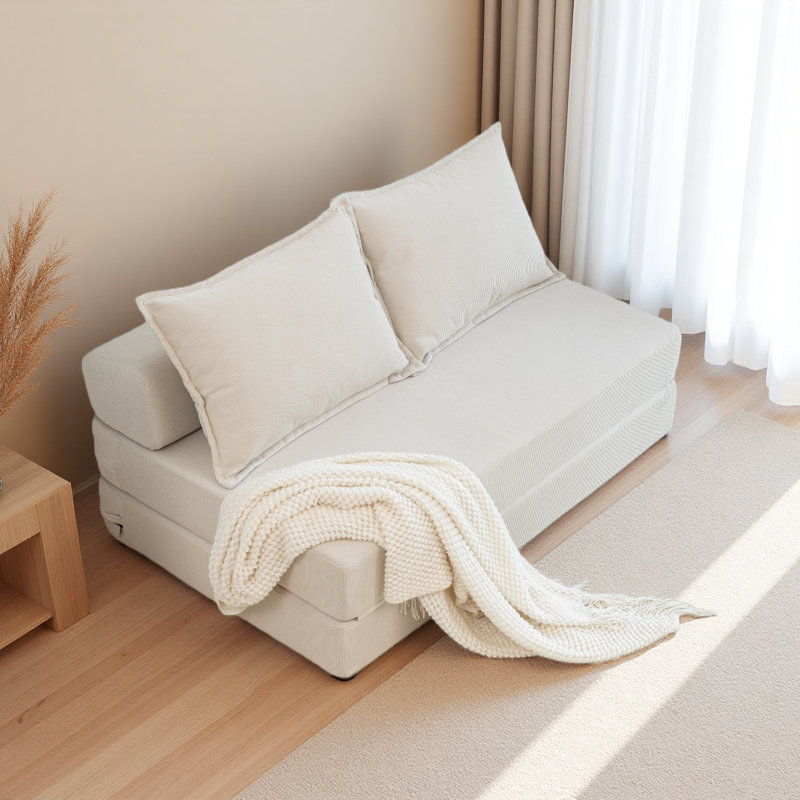 Foldable Sofa Bed Sleeper Lounge Chair With Pillow Floor Mattress Floor Couch With Backrest For Living Room/Dorm/Guest Room/Home Office