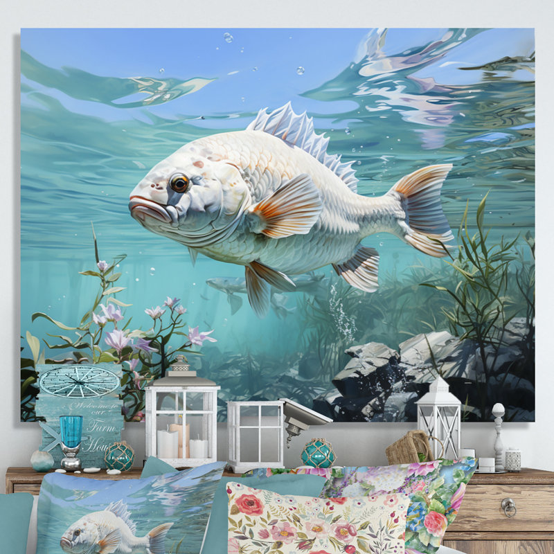 Pêche, sérénité, mers I - reproduction, H 34 po x l 44 po x P 1,5 po, Toile tendue