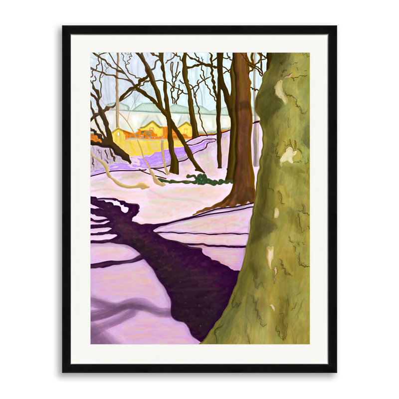 Hill With Crocus Print by Evan Sklar, 31.25" H x 25.25" W, Black Framed Paper