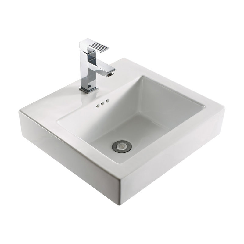 New City 18" Wall-Hung Ceramic Top In White