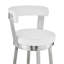Tabouret de bar pivotant 30 po Bryant en acier inoxydable brossé et similicuir blanc