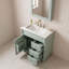 Meuble-lavabo autoportant avec lavabo en céramique, tiroir escamotable, tablette réglable et rangement pour porte-133424481