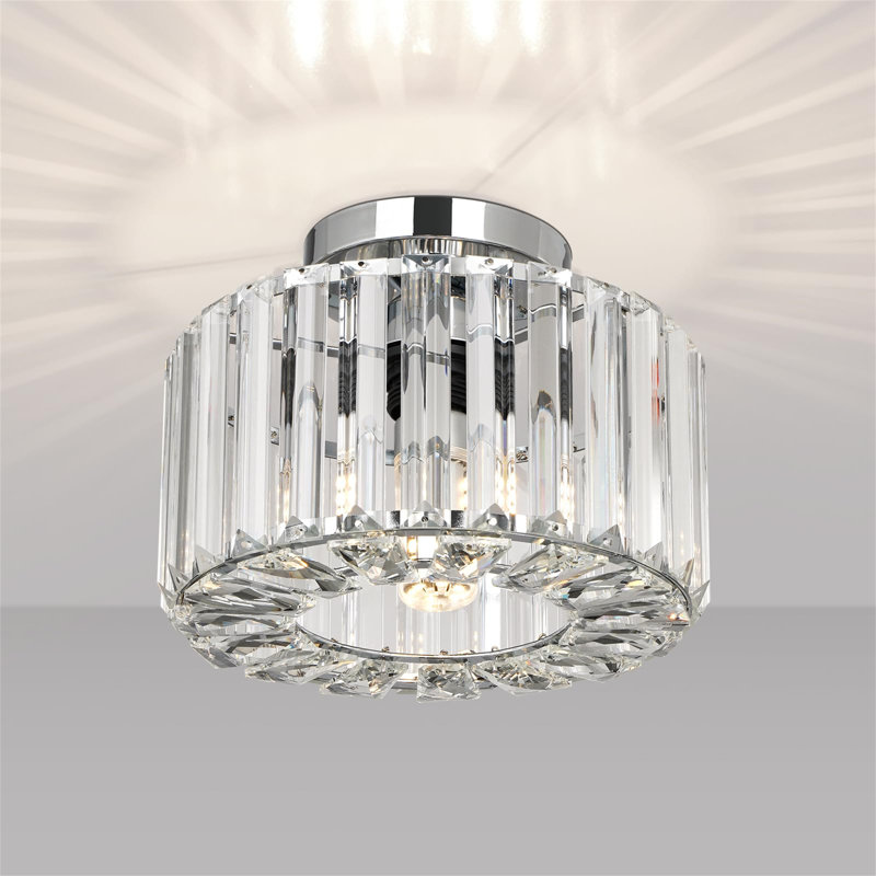 Crystal Semi Flush Mount, E26 Bulb