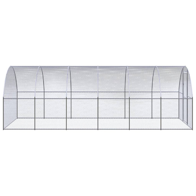 Cage à poulet résistante aux intempéries, Argent, H 78,7 po x l 118,1 po x L 236,2 po