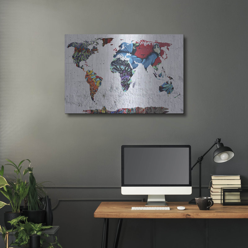 «Map Graffiti» par Mark Ashkenazi, H 24 po x l 36 po