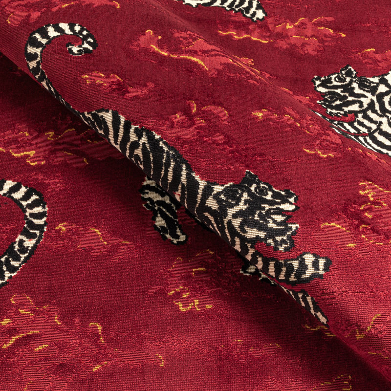 Mindoro Bongol Print Fabric, Crimson