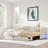 Extendable Upholstered Daybed With 2 Storage Drawers And Led Light-632727493