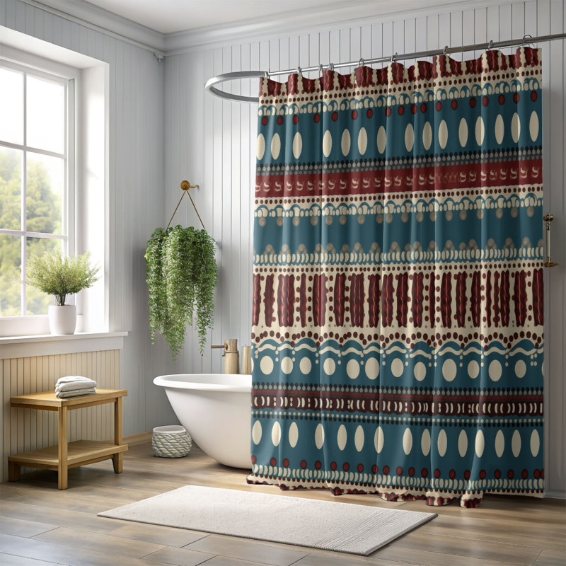 Rideau de douche Boho Harmony - Premium, H 74 po x l 71 po