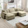 Kaoruko Oversized Modular Cushioned Sofa With Conversible Ottoman, 3-seater Sofa With 2 Footstools