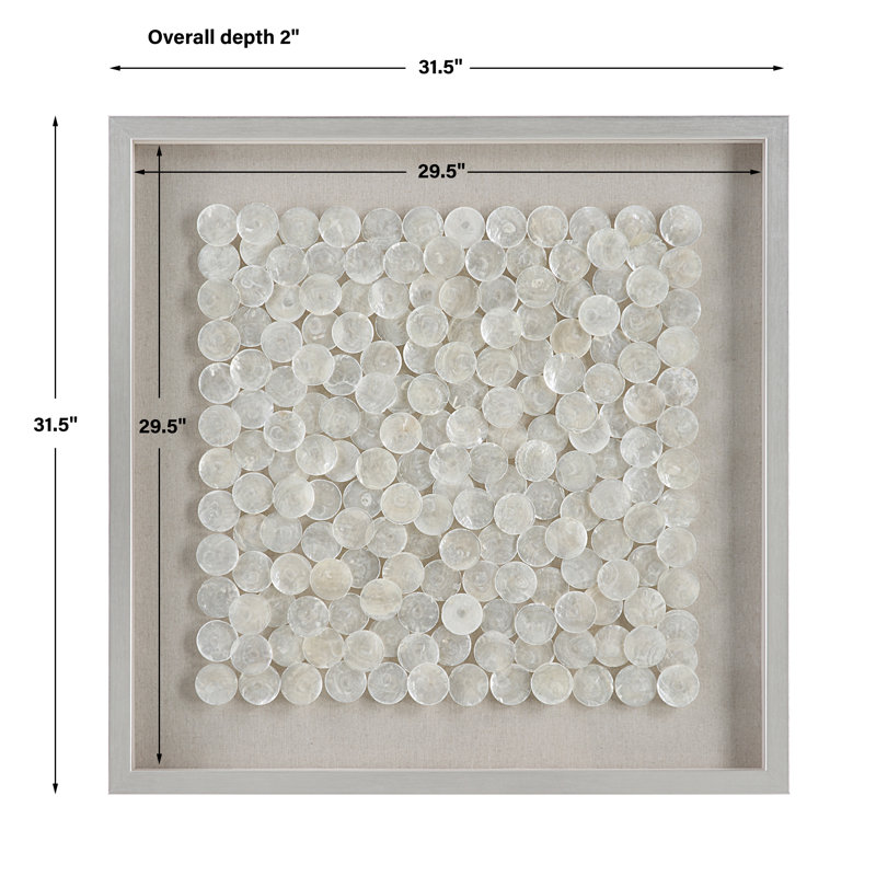 Silver and White Capiz Shell Shadow Box Wall Art