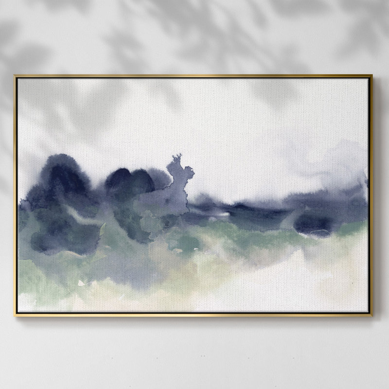 «Lake Fog I», reproduction d'art sur toile, H 25 po x l 37 po x P 2 po, Or