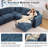 6 - Piece 120.8" Teddy Corner Sectional Sofa Modular Cloud Couch with Ottoman and Storage Side Table-122897454