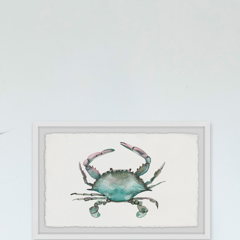 Pastel Crab - Single Picture Frame Painting, 20cm H x 30cm W 