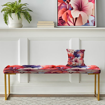 Banc rembourré or