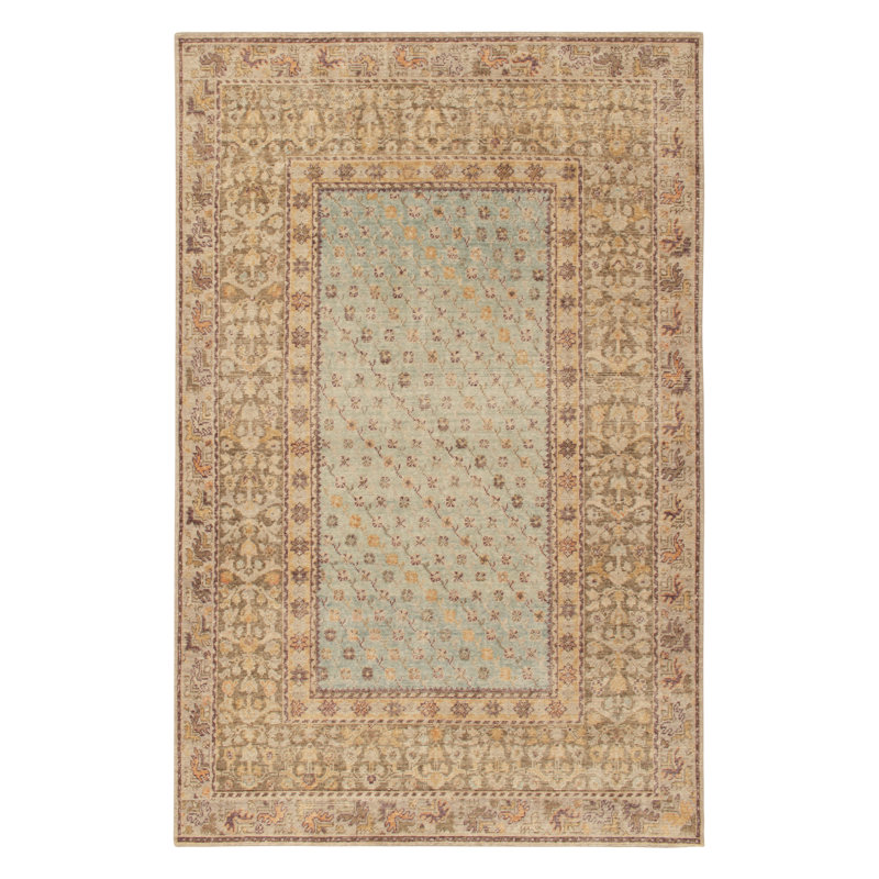 Distressed Homage Wool Floral Area Rug, Rectangle 15' x 24'