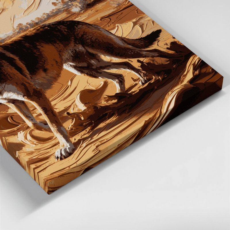 Wildlife Dingo Brown Canvas Wall Art, 20" H x 24" W