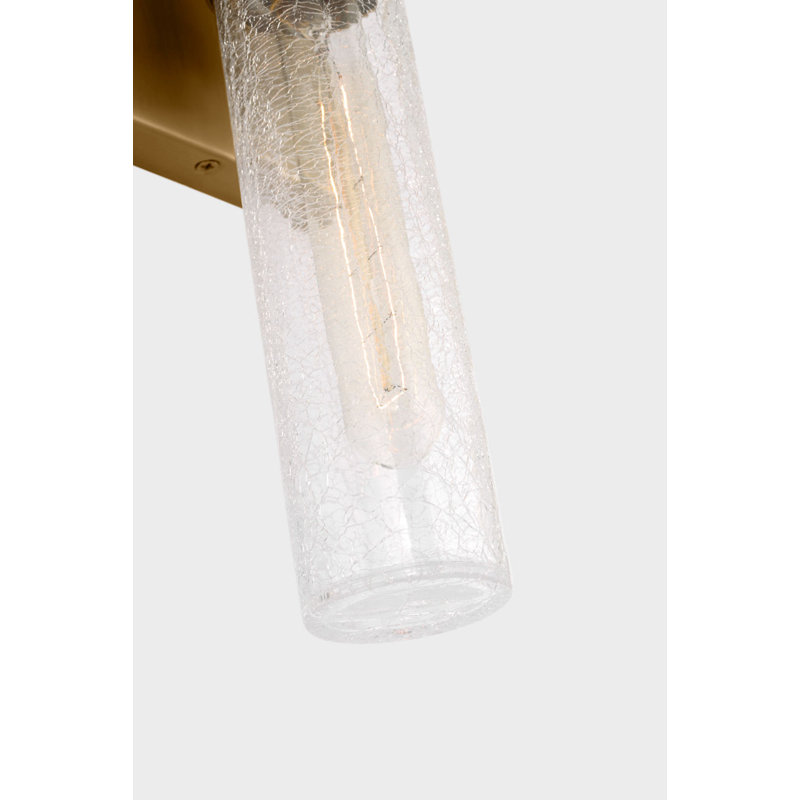 Ensemble de meuble-lavabo à deux lumières Keaton, H 20 po x l 5 po x P 3,63 po, Craquelé, Laiton satiné