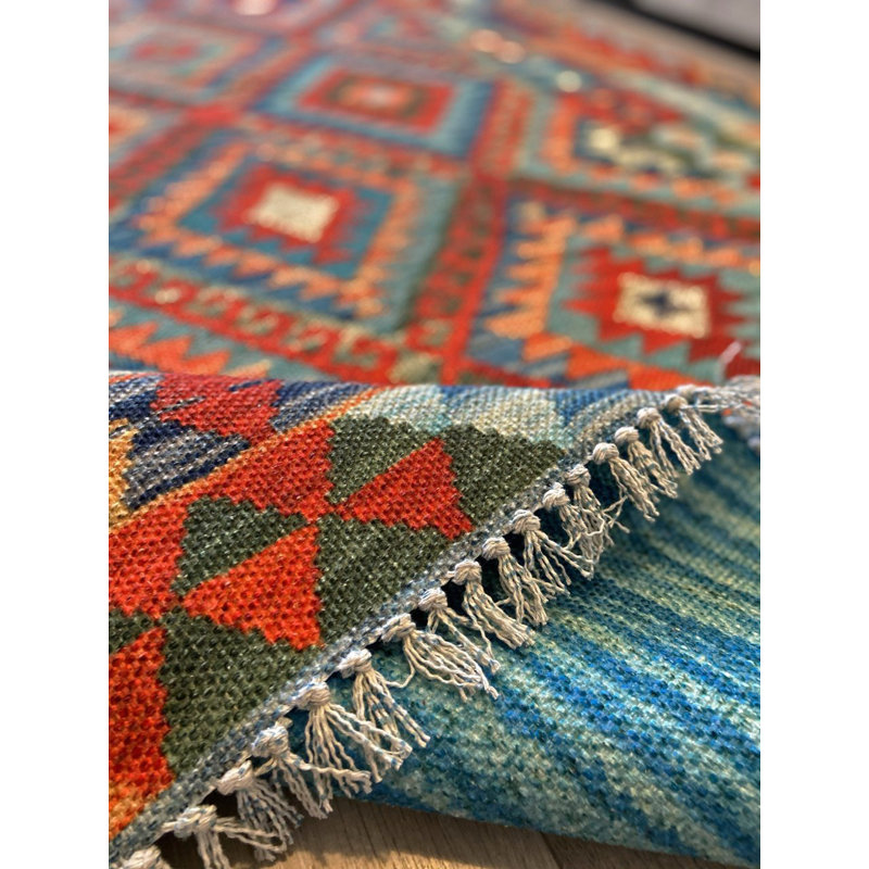 Tapis en coton multicolore, Rectangle 3 pi 11,24 po x 5 pi 10,87 po
