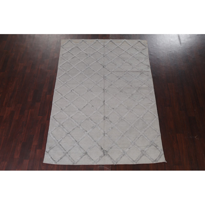 Tapis oriental moderne kilim treillis 6 x 9