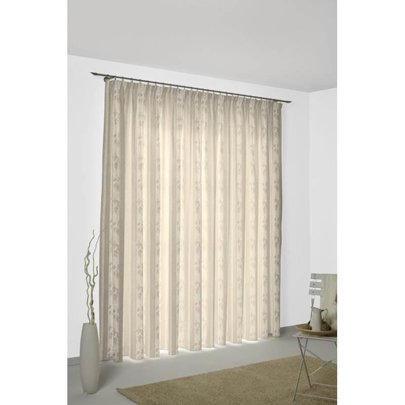 Kettenbach Sheer Curtain Pair, Beige, 135cm Width x 180cm Drop