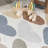 Dila Modern Hearts Geometric Machine-Washable Ivory/Blue/Orange Rug-1172625602