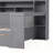 Wooden Full Size Daybed with Storage Shelves, Multi-functional Bed with Two Drawers and Study Desk-2001632870