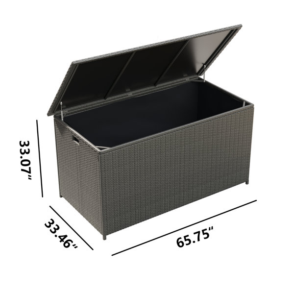 Etta Avenue Kolten 127 Gallon Wicker Deck Box Color: Dark Gray 534DA14827BA4A78954EC6845D19BDAF