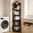 6-Tier Corner Bookcase, 72" Storage Display Rack