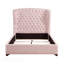 Magnifique lit double en tissu d'ameublement en chenille capitonné capitonné