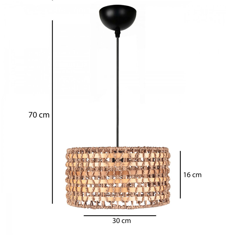 Elegant Adjustable Chandelier, Metal Body, Natural Finish | Ø11.5 x 2.8 inches Base Plate, Total Height: 9.8 - 27.6 inches | E27 Socket, Max 40W (Bulb Not Included) | Perfect for Living Room, Dining Room, and Entryways