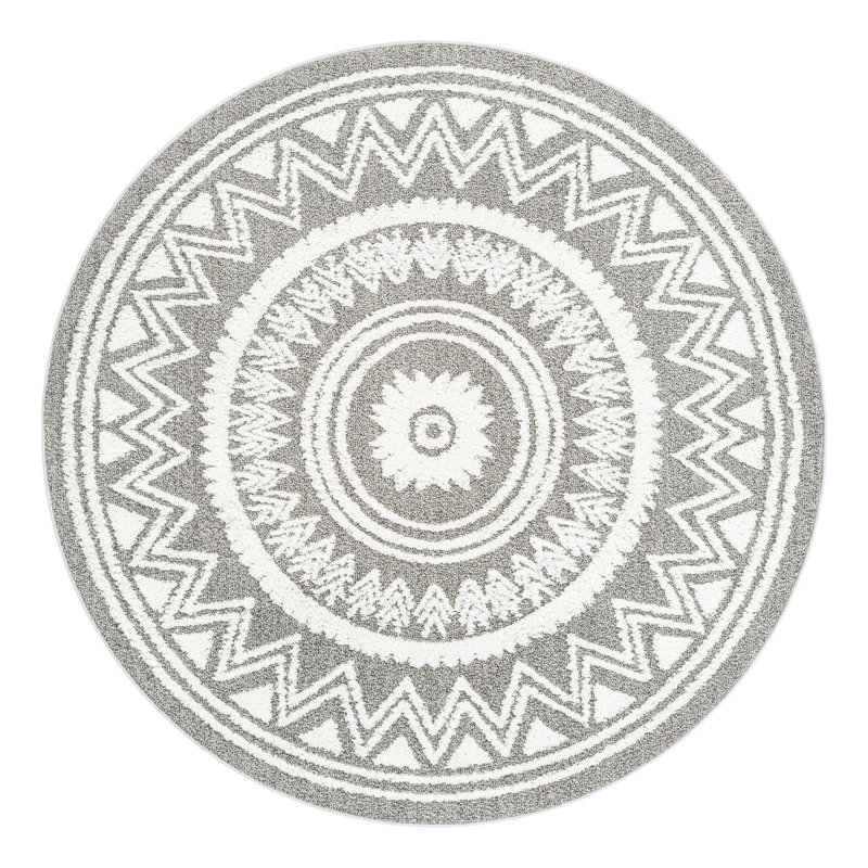 Mical Geometric Indoor Rug, Round 7'10"
