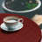 Ebern Designs Abstract Geometry Fitted Round Tablecloth 36"- 40" Diameter Maroon Redwood