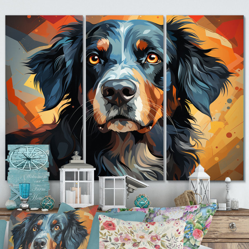 «Dog Inquisitive Canine Popart II», ensemble de reproductions d'art mural en métal