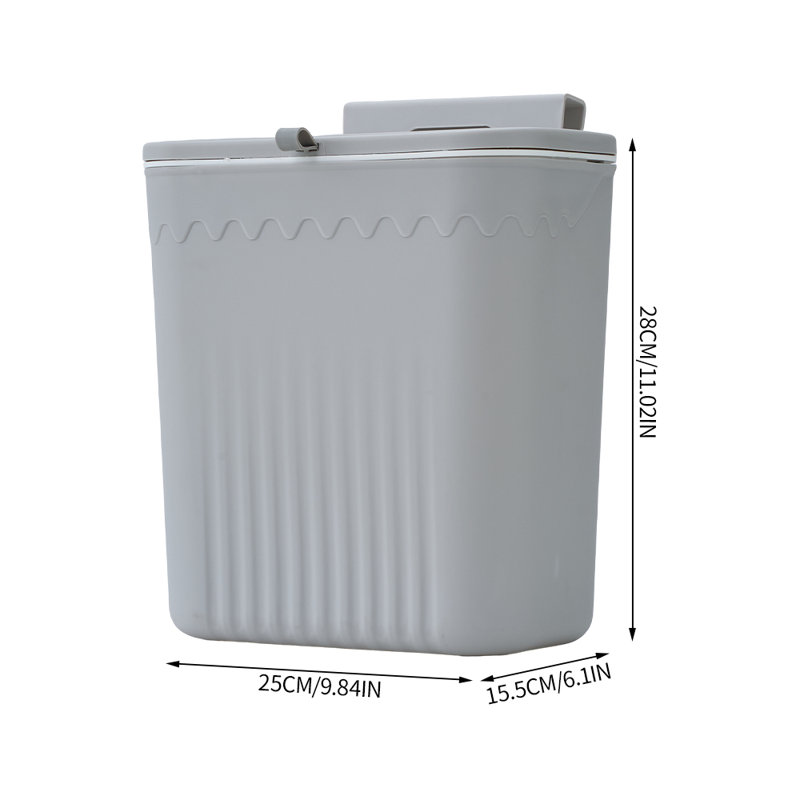Pp Manual Lift Waste Bin - 7L, Grey