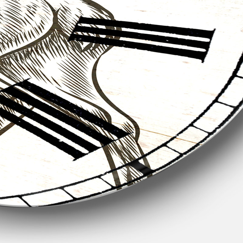 Horloge murale Deer Wild and Beautiful, Moyen, Noir